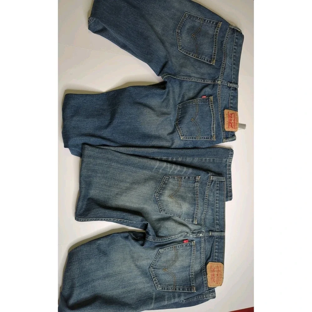 Lot of 2 Levis 514 Straight Leg Mens Jeans 34x34 Denim Medium Wash Fade Bundle
